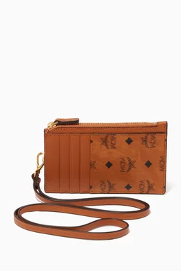 Buy MCM Brown Lanyard Card Holder in Visetos Original For Men Online Ounass Saudi