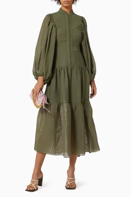 z supply balos chambray midi dress Medium Wash Chambray Wrap Midi Dress - All Dresses