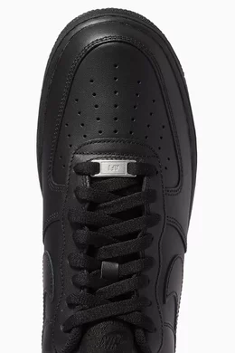 Buy Nike Black Air Force 1'07 Sneakers in Leather For Men Online