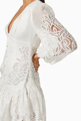 Buy Zimmermann Neutral Mae Lace Mini Dress in Linen For Women Online |  Ounass Saudi