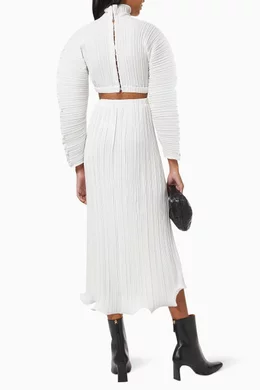 strapless open back dress Buy Wardrobe Ivory Accordion Pleated A-Line Dress from Westside main image 0