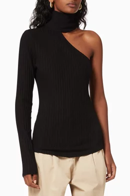 Buy The Range Black One Shoulder Turtleneck Top For Women Online Ounass Saudi