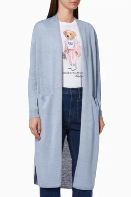 Buy Polo Ralph Lauren Blue Open Front Cardigan in Linen Knit For Women Online Ounass Saudi