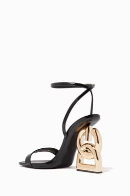 【関税送料込】DOLCE&GABBANA Keira Slide Sandal ブラック Dolce & Gabbana Keira 145mm Platform Leather Sandals | Black