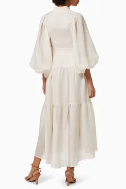 knee length dresses for ladies Campbell Ruffle Draped Maxi Dress | Espresso | Dresses main image 1