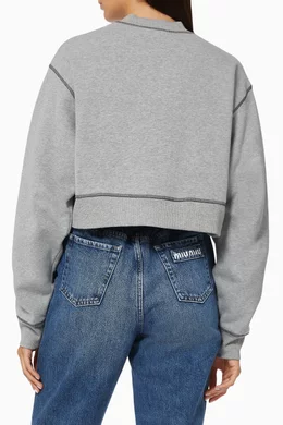 Buy Miu Miu Grey Miu Miu Club Sweatshirt in Cotton Jersey