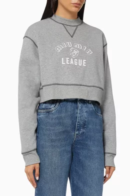Buy Miu Miu Grey Miu Miu Club Sweatshirt in Cotton Jersey For