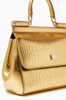 【関税&送料込】Dolce&Gabbana Gold Sicily Medium Handbag Medium Sicily handbag in Gold for Women | Dolce&Gabbana® US