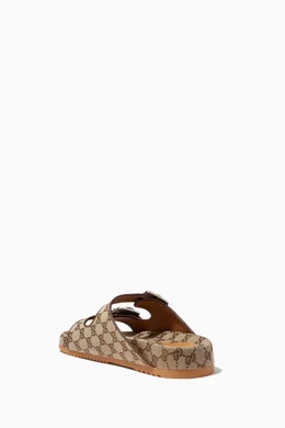 Buy Gucci Neutral Slide Sandals with Straps in Original GG Canvas For Men Online Ounass Saudi