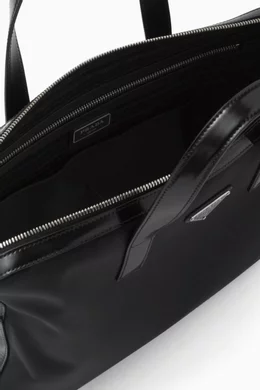 バッグ 736 Prada logo nylon briefcase black Prada Saffiano Leather Briefcase - Black | Editorialist