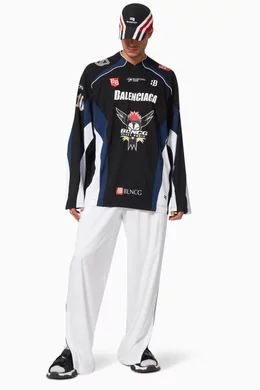 Buy Balenciaga Black Hockey T-shirt in Sporty Mesh Jersey For Men