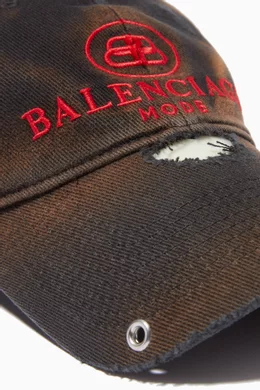 Buy Balenciaga Black BB Mode Destroyed Piercing Cap in