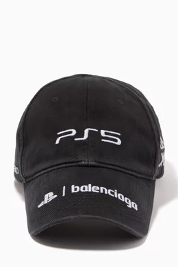 Buy Balenciaga Black Ps5 Cap in Cotton For UNISEX Online