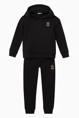 Buy Dolce Gabbana Black Crown Bee Embroidery Jogging Pants in