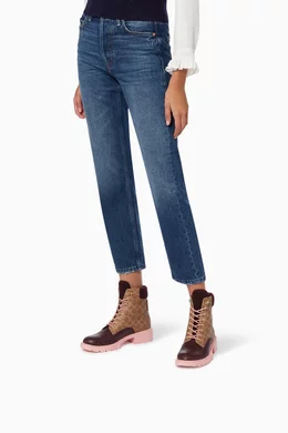 Buy Coach Red Lorimer Booties in Signature Canvas For Women Online Ounass Saudi