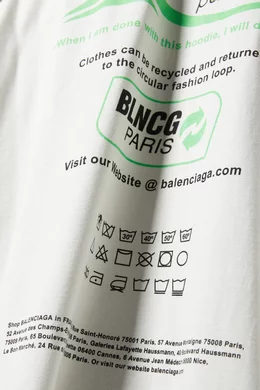 Buy Balenciaga White Dry Cleaning Hooded T-shirt in Vintage Jersey