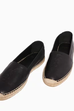 Buy SAINT LAURENT Black Monogram Espadrilles in Smooth Leather For Men Online Ounass Saudi
