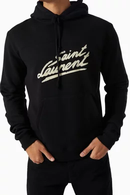 Buy SAINT LAURENT Black SAINT LAURENT 50s Signature Hoodie in Cotton For Men Online Ounass Saudi