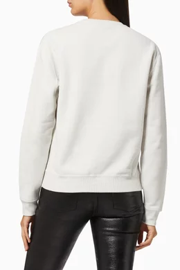 Buy SAINT LAURENT White YSL Vintage Sweatshirt in Cotton For Women Online Ounass Saudi