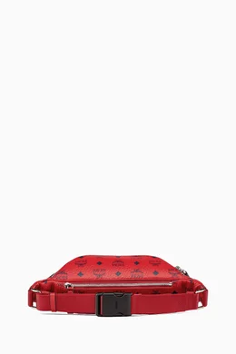 Buy MCM Red Medium Fursten Belt Bag in Visetos For Men Online Ounass Saudi