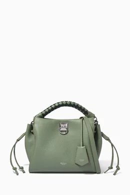 Buy Mulberry Green Small Iris Shoulder Bag in Small Classic Grain