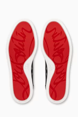 Buy Christian Louboutin Black F.A.V. Fique A Vontade Slip on Sneakers in Leather For Men Online Ounass Saudi