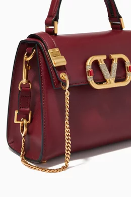 Buy Valentino Garavani Burgundy Valentino Garavani VSLING Small