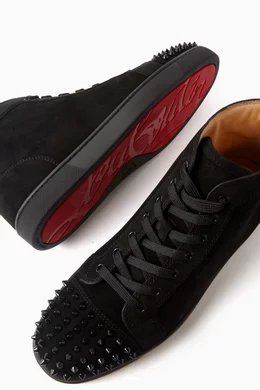 Buy Christian Louboutin Black Lou Spikes High top Sneakers in Suede For Men Online Ounass Saudi