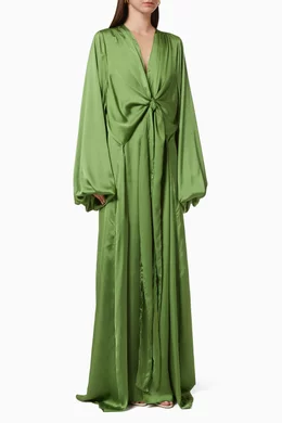 Buy Andrea Iyamah Green Nali Robe in Silk Satin For Women Online | Ounass  Saudi