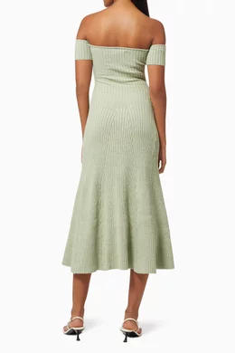green emerald velvet dress CARMEN DRESS (CHAMPAGNE) – ANNA QUAN US main image 1