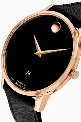 Movado men's 2100005 museum gold classic leather watch shop