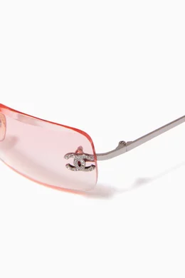Buy Chanel Pre-Loved Pink CC Rimless Square Gradient Sunglasses