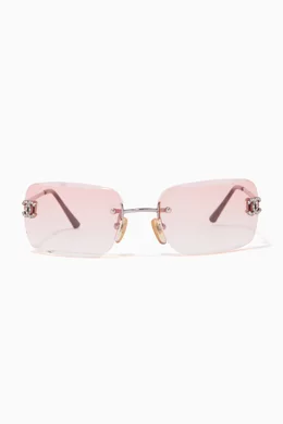 Vintage chanel rimless sunglasses new arrivals