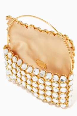 トートバッグ VANINA Pirouette Bag in White Crystal (PIROUETTE BAG 3) Buy VANINA White La Pirouette Handbag in Brass For Women