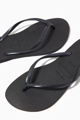 Havaianas slim flip flops black deals