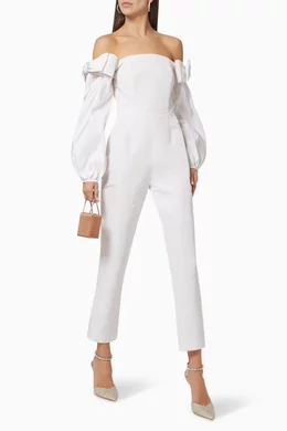 Buy Alexia Maria White Catherine Jumpsuit Convertible Skirt in Silk For Women Online Ounass Saudi