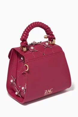 Buy ZAC Zac Posen Purple Mini Eartha Iconic Top Handle Bag in Leather For Women Online Ounass Saudi
