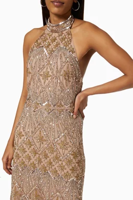 Buy Maya Pink Celestial Beaded Embellished Dress For Women Online | Ounass  Saudi
