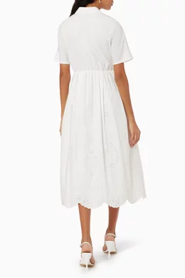 white crepe dress midi Sable Crossover Crepe Midi Dress - White