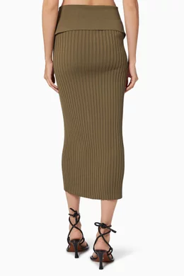 Khaki eyelet skirt online
