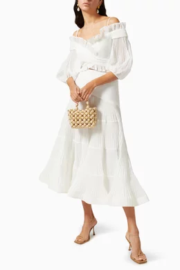 strapless open back dress Zimmermann - Sunray Pleat Midi Dress main image 0