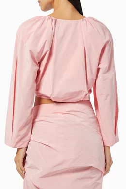 Buy Paris Georgia Pink Remmy Crop Top in Taffeta For Women Online | Ounass  Saudi