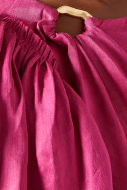 Buy Aje Purple Vanades Cut Out Ring Midi Dress in Linen Blend For Women  Online | Ounass Saudi