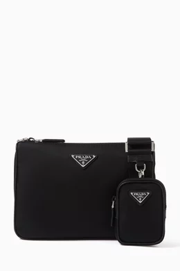 Buy Prada Black Shoulder Bag in Re Nylon Saffiano Leather For Men Online Ounass Saudi