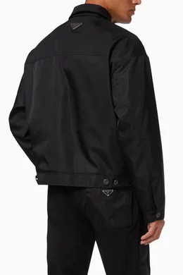 Buy Prada Black Triangle Logo Jacket in Re-Nylon For Men Online
