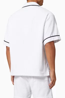 半額以下★PRADA Terry Bowling Shirt White Cotton terry bowling shirt in white - Prada | Mytheresa