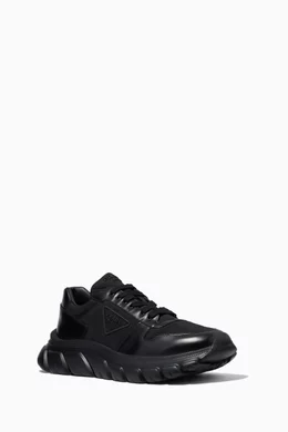 Buy Prada Black Sneakers in Leather Nylon For Men Online Ounass Saudi