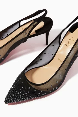 Buy Christian Louboutin Multicolour Follies Strass Sling 70 Pumps in Mesh Suede For Women Online Ounass Saudi