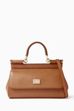Buy Dolce Gabbana Brown Small Miss Sicily East West Bag in Dauphine Leather For Women Online Ounass Saudi