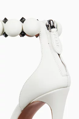 Buy Alaia White La Bombe 90 Sandals in Calfskin For Women Online Ounass Saudi